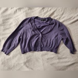 Purple cropped cardigan